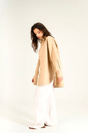 Urban Poplin Shirt in Beige