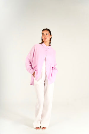 Cotton Muslin Shirt in Lilac