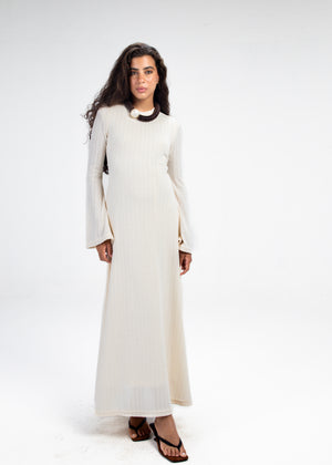 Coastal Crochet Dress in Off White