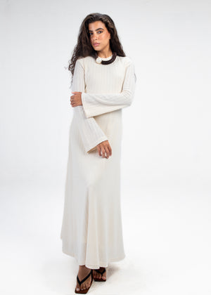 Coastal Crochet Dress in Off White