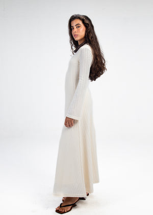 Coastal Crochet Dress in Off White