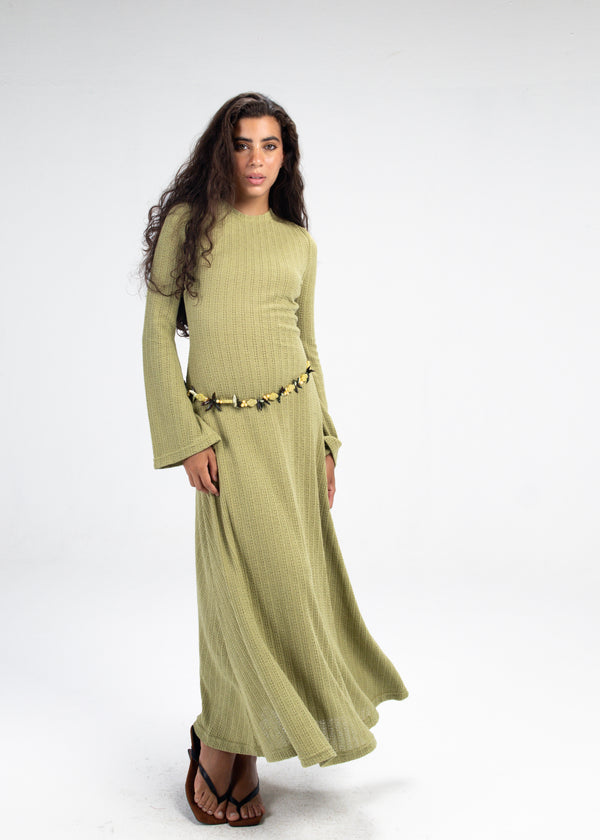Coastal Crochet Dress in Green