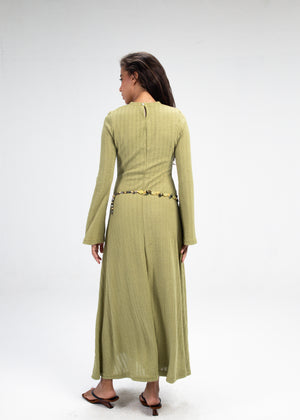 Coastal Crochet Dress in Green