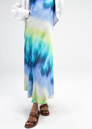 Slip Satin Dress in Shades of Blue