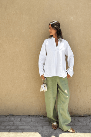Mandarin Shirt in Offwhite