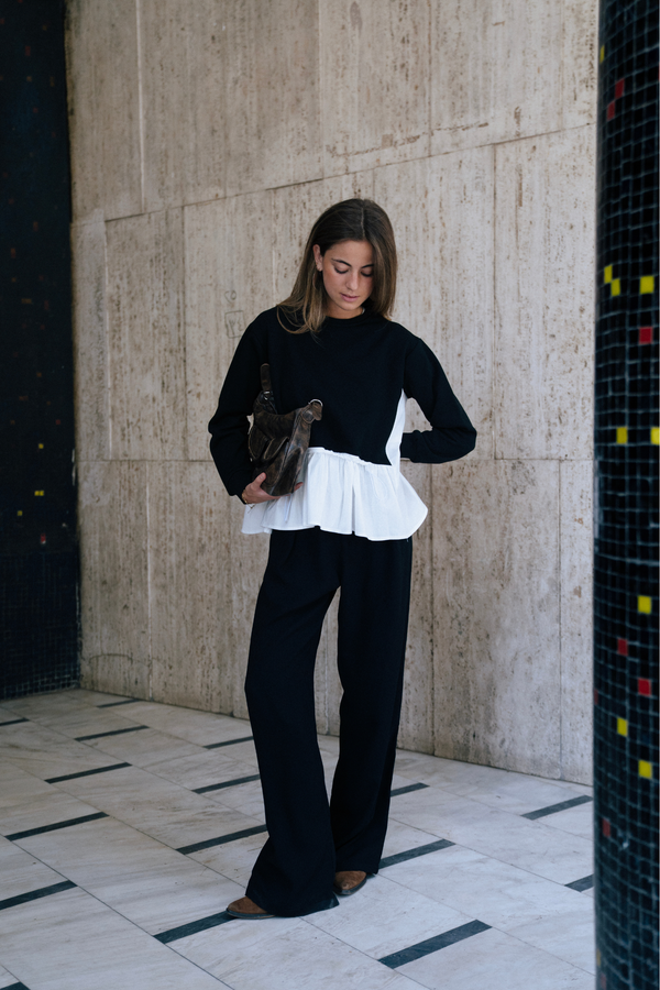 Back To Basic Top in Black X White