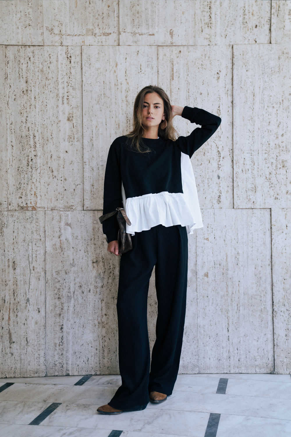 Back To Basic Top in Black X White