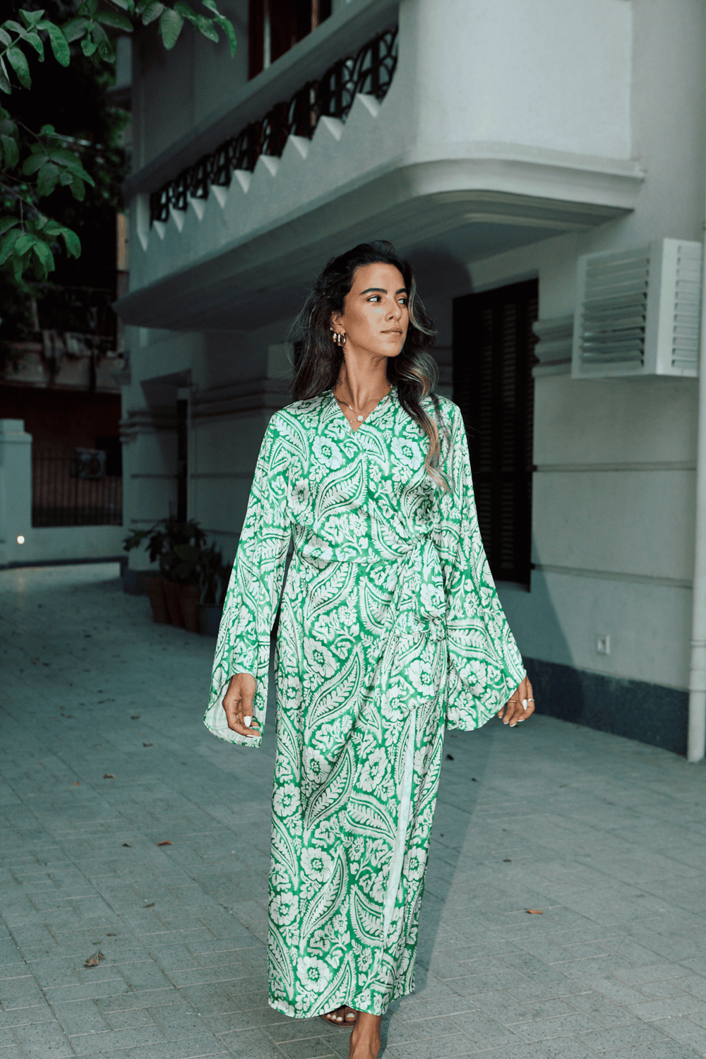 Easy To Love Dress in Printed Emerald