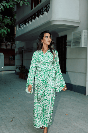 Easy To Love Dress in Printed Emerald