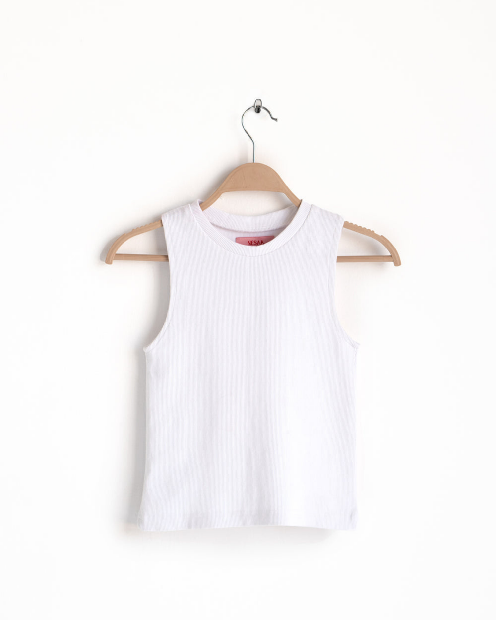 Ribbed Tank Top in White