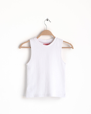 Ribbed Tank Top in White