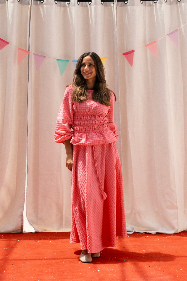 Smocked Neck Top