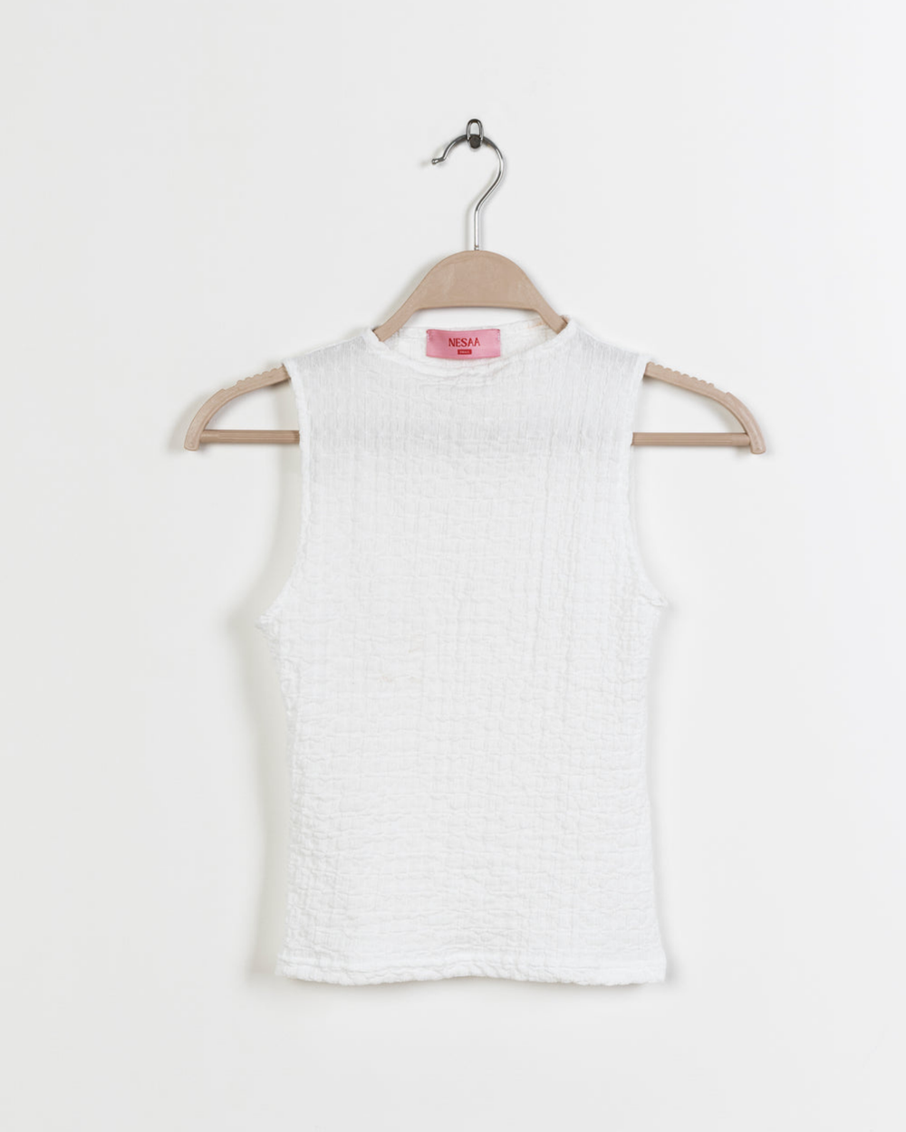 Textured Tank Top in White