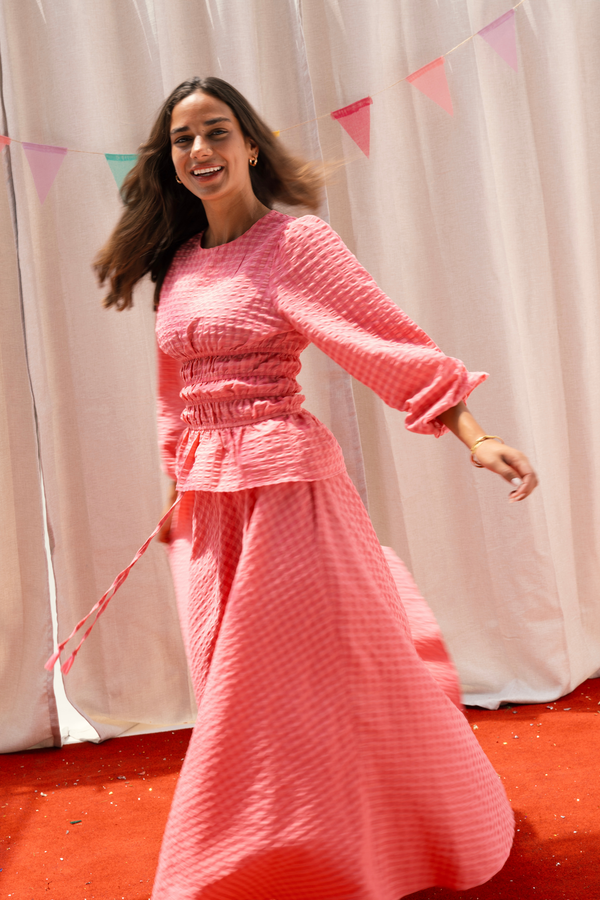 Pink Gingham Skirt