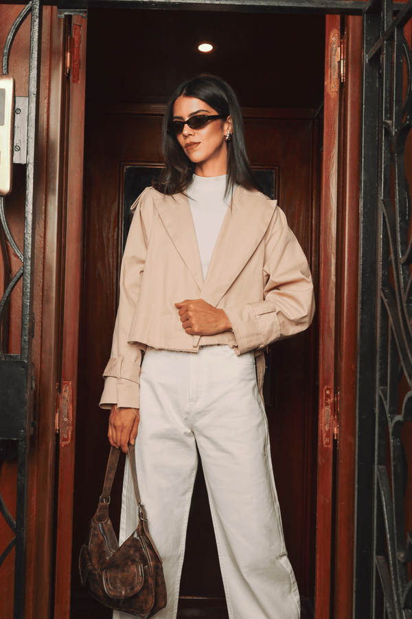 Hit The City Trench Jacket in Cafe