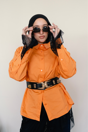 Poplin Shirt in Orange