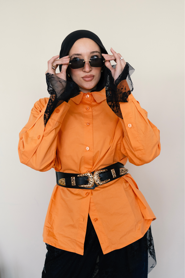 Poplin Shirt in Orange
