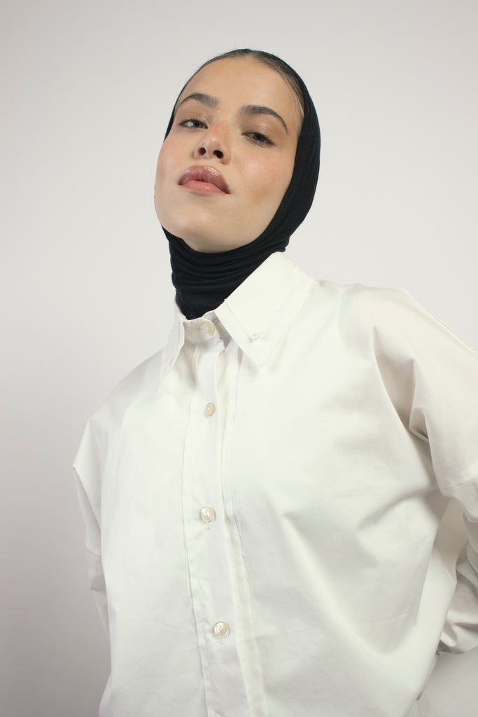 Double Collar Shirt In White