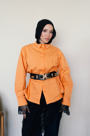 Poplin Shirt in Orange