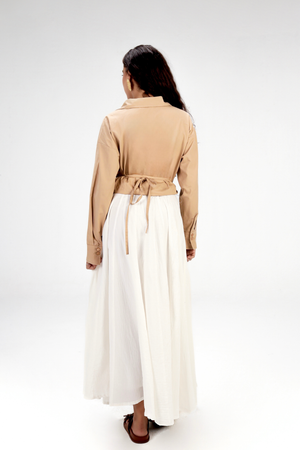 Godet Skirt in Offwhite
