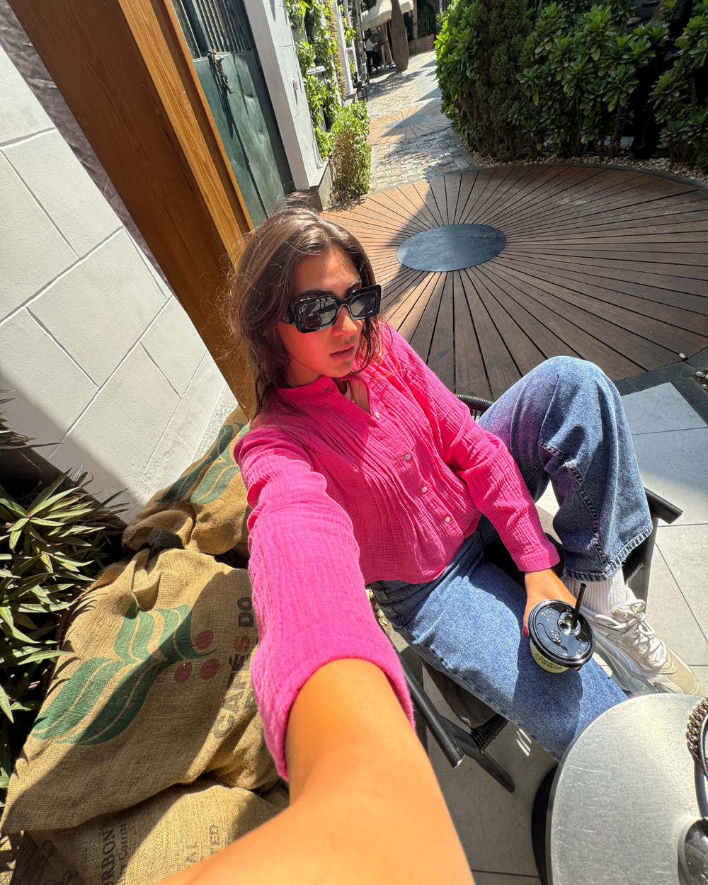 Pretty Pleates Shirt in Fuchsia