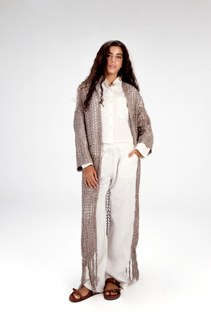Fringed Crochet Cardigan