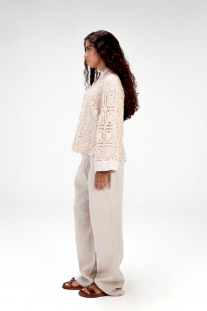 Crochet Linen Top
