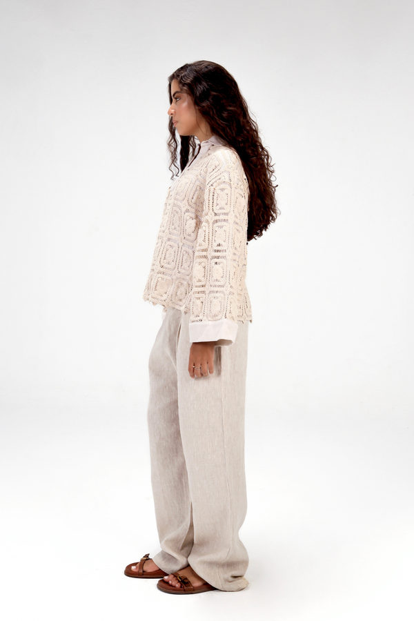 Crochet Linen Top