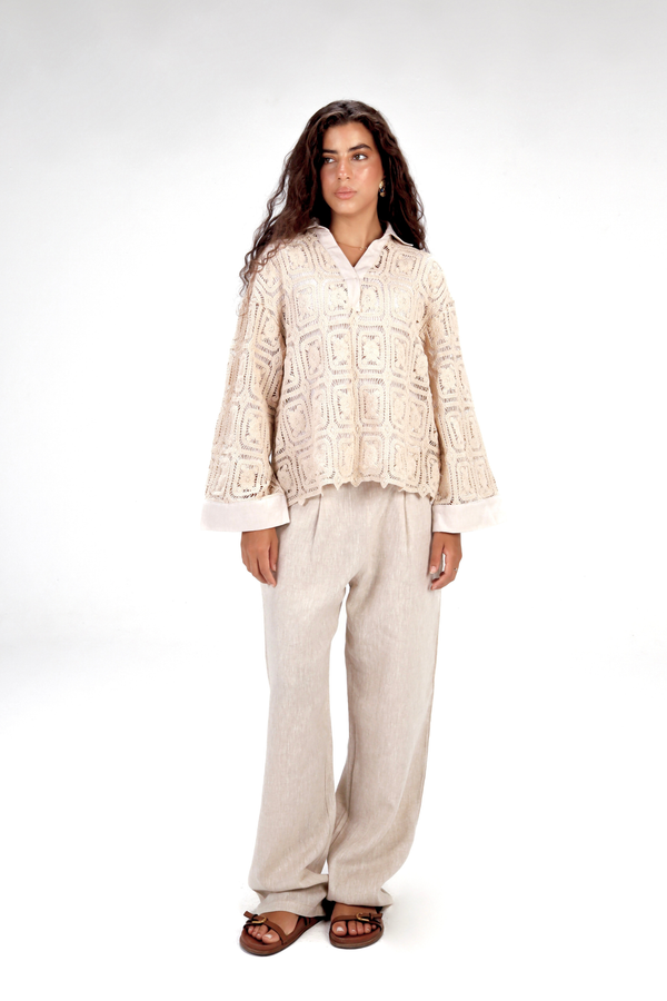 Crochet Linen Top