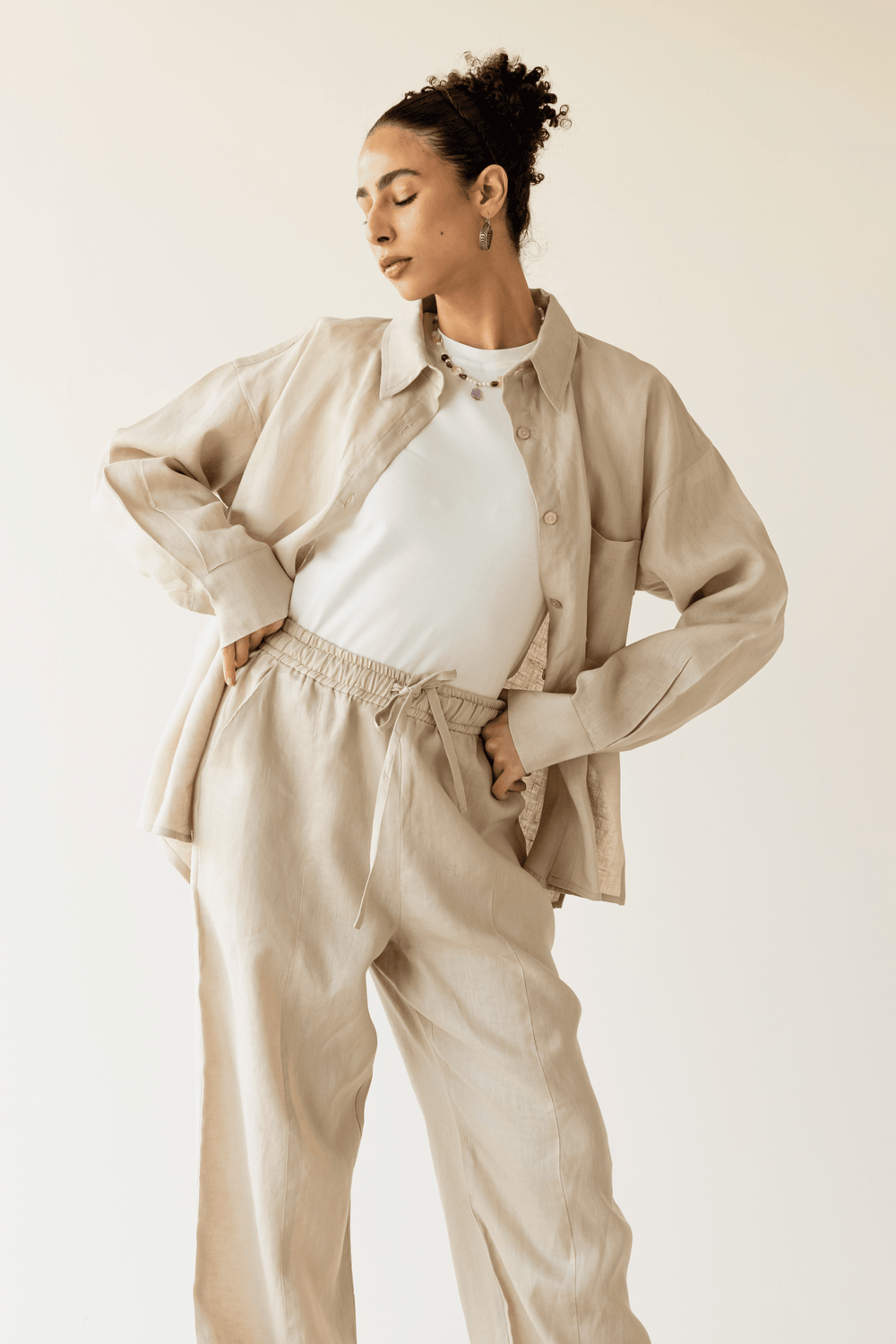 Livin’ In Linen Shirt in Beige