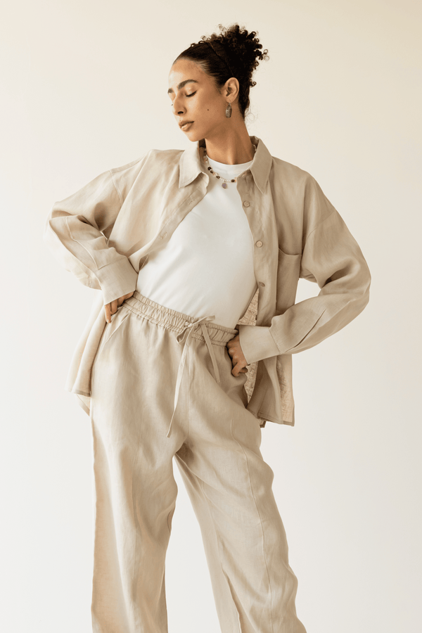 Livin’ In Linen Shirt in Beige