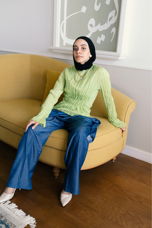 Ruched Top in Green