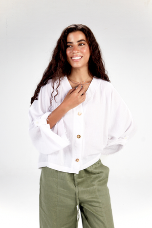 Back-Tie Top in White