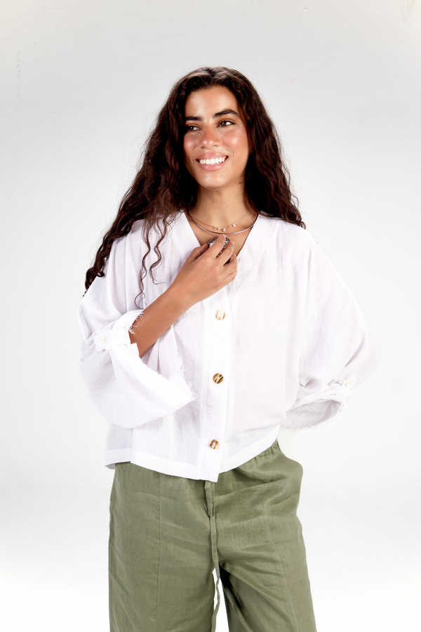 Back-Tie Top in White