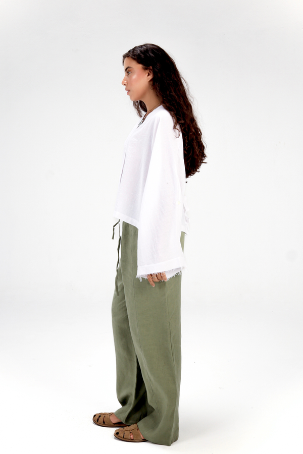 Back-Tie Top in White