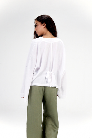 Back-Tie Top in White