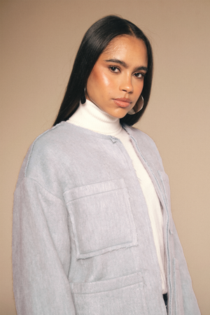 Mid-length Colored Jacket in Purple