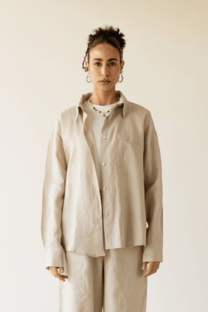 Livin’ In Linen Shirt in Beige