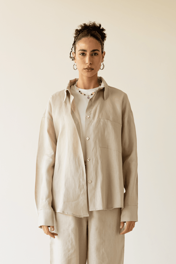 Livin’ In Linen Shirt in Beige