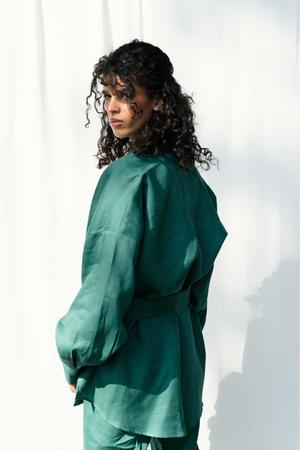 Linen Kimono in Green