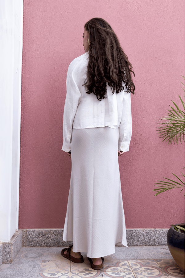 Linen Mermaid Skirt in Greyish