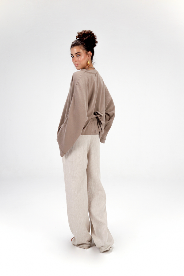 Back-Tie Top in Cafe