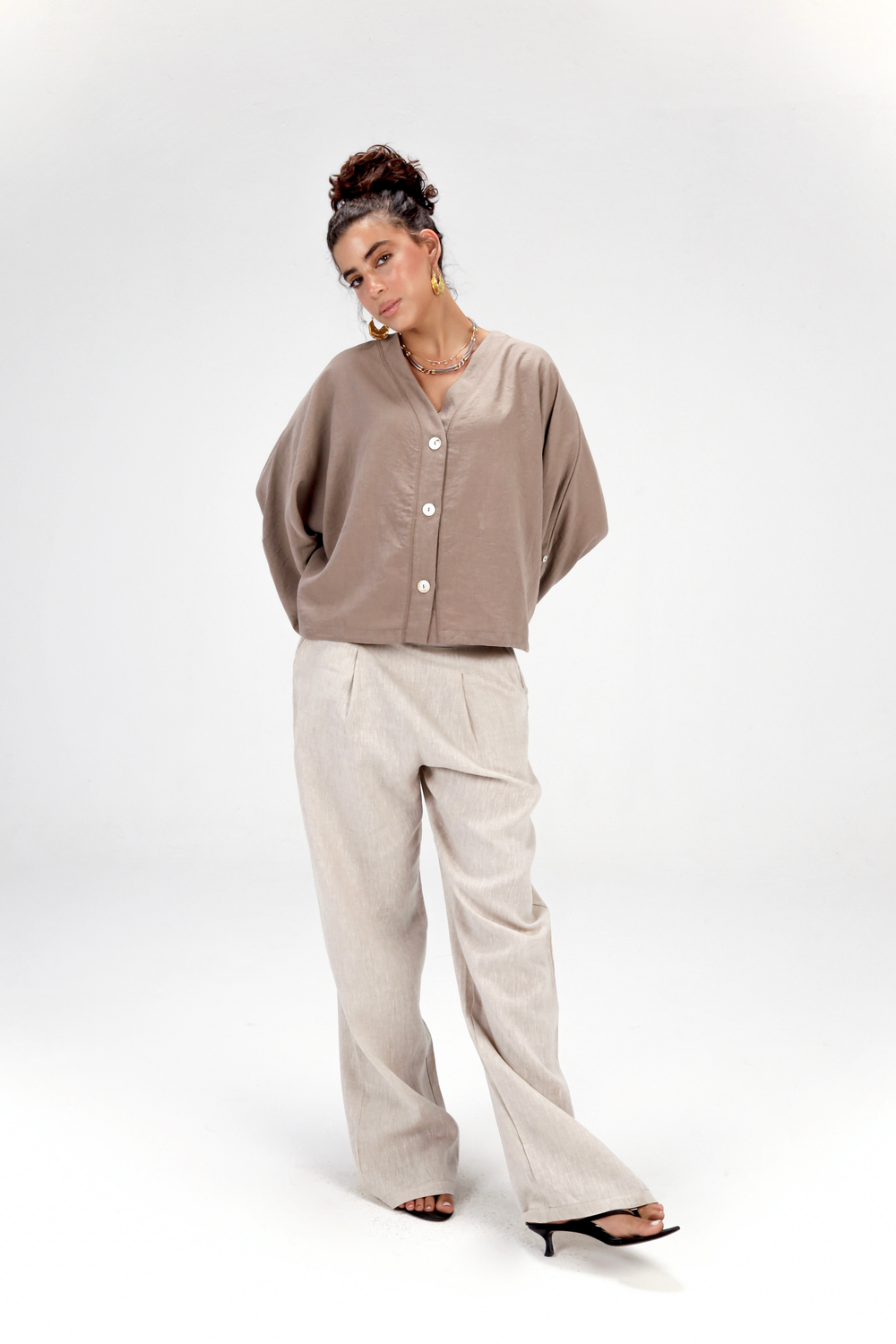 Back-Tie Top in Cafe