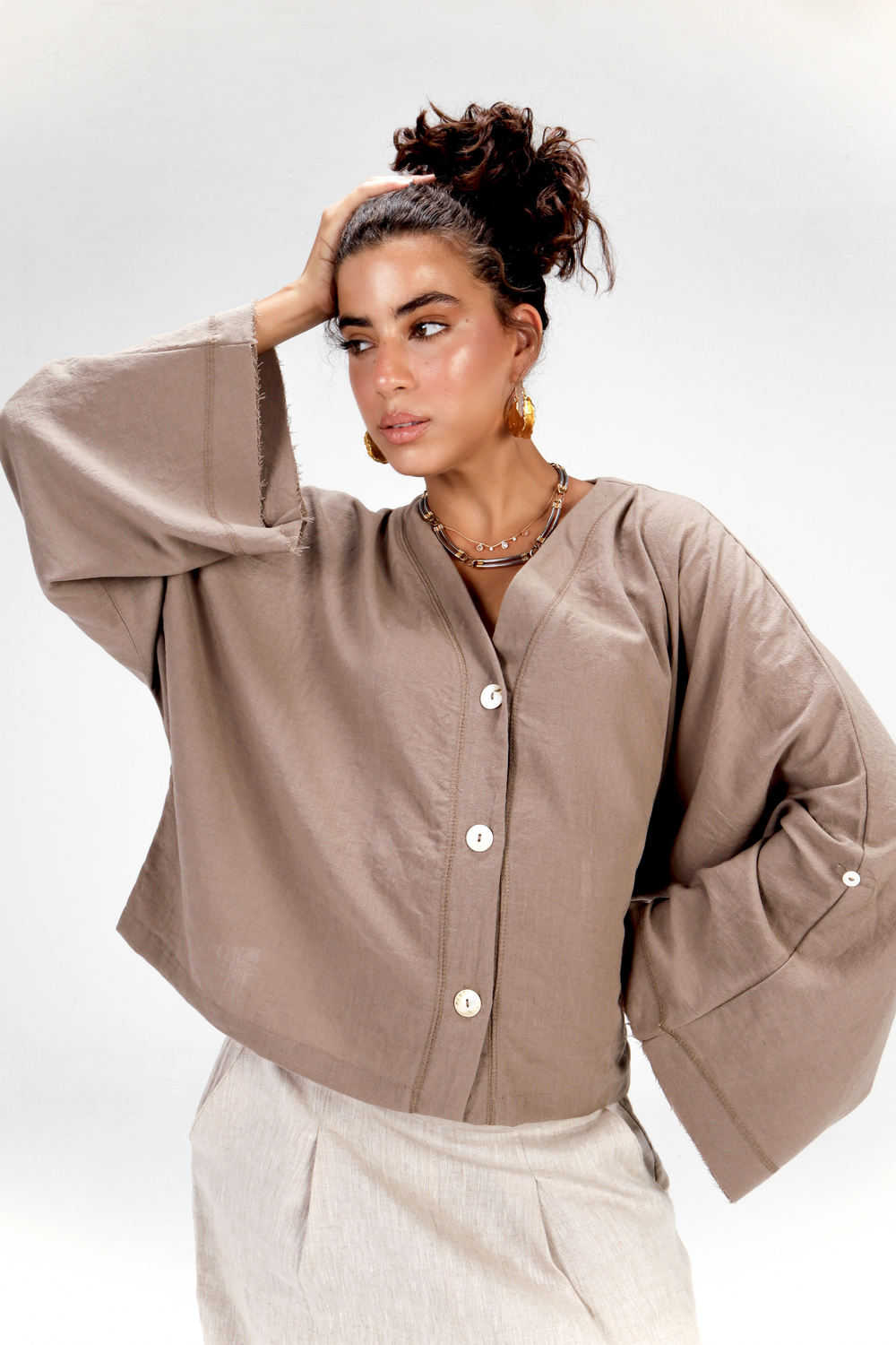 Back-Tie Top in Cafe