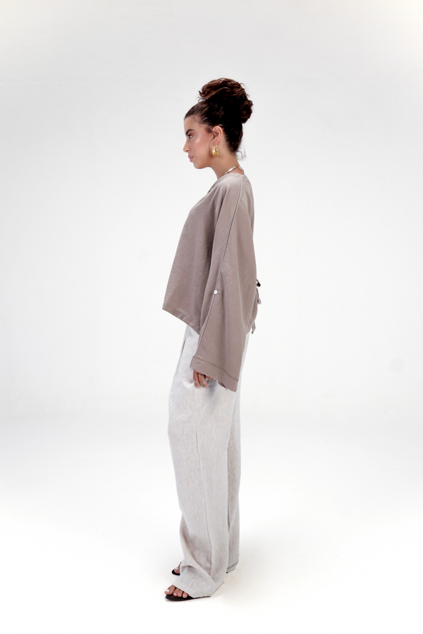 Back-Tie Top in Cafe