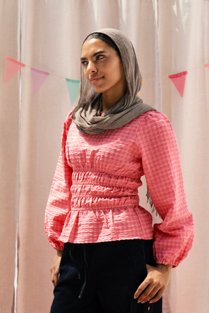 Smocked Neck Top