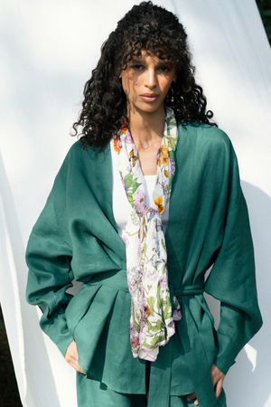 Linen Kimono in Green