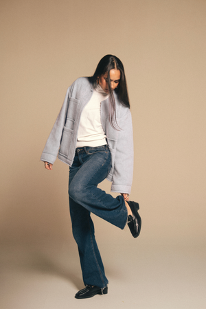 Mid-length Colored Jacket in Purple