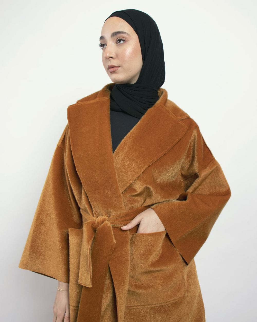 Oversized Soft Coat In Brick