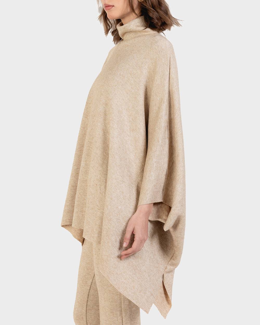 Shimmer Poncho Set in Gold